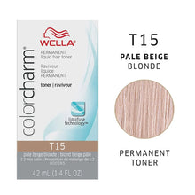 Load image into Gallery viewer, WELLA C/CHARM PERM LIQ HR TONER T15 PALE BEIGE BLONDE - Zeepkbeautysupply