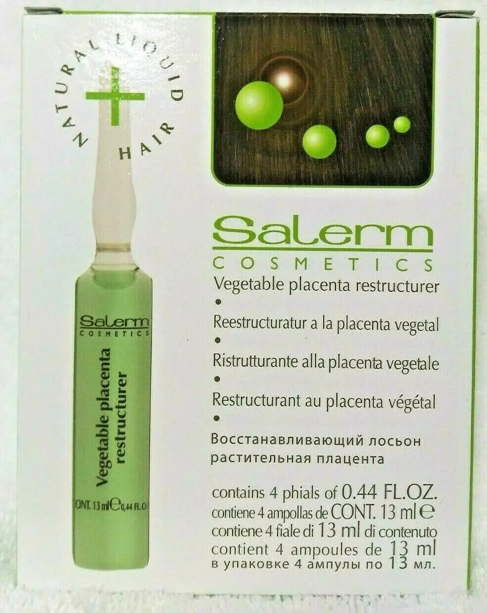 Salerm Vegetable Placenta Restructurer -4 phials of 0.44 oz/13ml - Zeepkbeautysupply