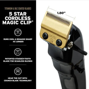 Wahl Cordless Barber Combo Black Magic Clip Clipper & Detailer Trimmer 3025397 - Zeepkbeautysupply