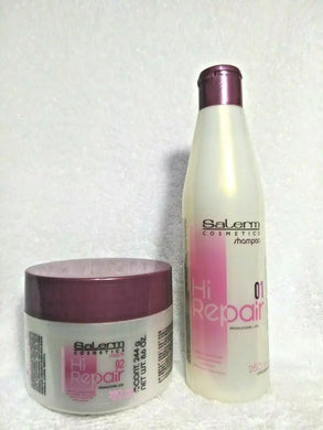 SALERM HI REPAIR 01- PROF. LINE SHAMPOO 9.0 OZ + Mask 02 for Damaged & Dry Hair - Zeepkbeautysupply