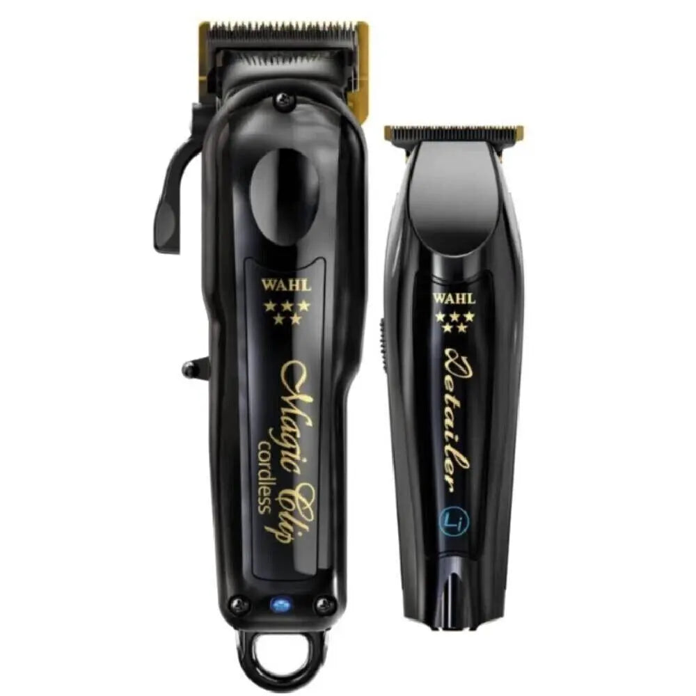 WAHL MagicClip&Detailerバリカンブラック@^~^❸6/0㊹ Wahl Cordless Barber Combo Black Magic Clip Clipper