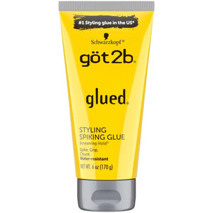 Got2B Schwarzkopf Glued Spiking Glue Hair Gel, Water Resistant, Strong Hold for Up to 72 Hours 6oz - Zeepkbeautysupply