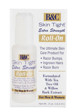 B&C SKIN TIGHT Roll-On Razor Bump Treatment 0.5oz ~Extra Strength Acne Neck - Zeepkbeautysupply