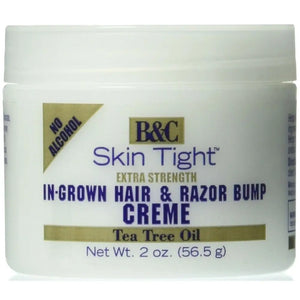 B&C SKIN TIGHT INGROWN HAIR & RAZOR BUMP CREME EXTRA STRENGTH NECK PIMPLES 2OZ - Zeepkbeautysupply