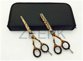 Pro 5.5” Salon Hair Styling & Thinning Shears Cheetah Print freeshipping - Zeepkbeautysupply