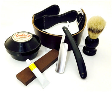 ZEVA 6 Pieces Cut Throat Straight Edge Razor & DOVO Paste Shaving Set/Kit freeshipping - Zeepkbeautysupply