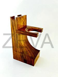 New Mission Style Wood Safety Straight Razor & Brush Stand Walnut Finish freeshipping - Zeepkbeautysupply