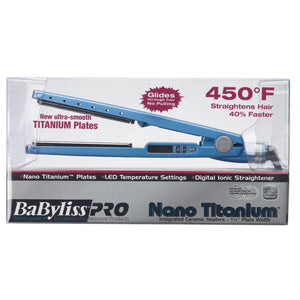 BaBylissPro Nano Titanium 1-1/4" Titanium-Plated Straightening Iron, Blue freeshipping - Zeepkbeautysupply