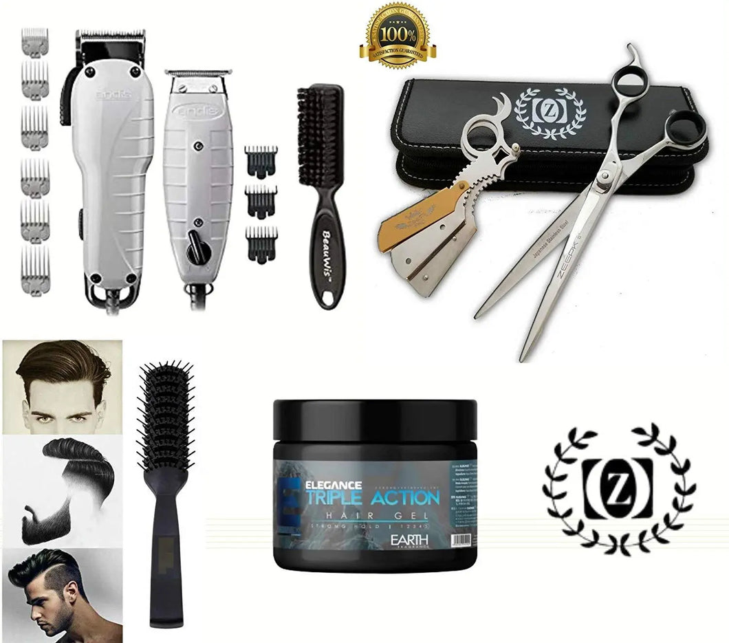 Liberty Supply Andis Barber Combo Hair Cutting Starter Kit Clippers Trimmer Elegance Hair Gel Brush freeshipping - Zeepkbeautysupply