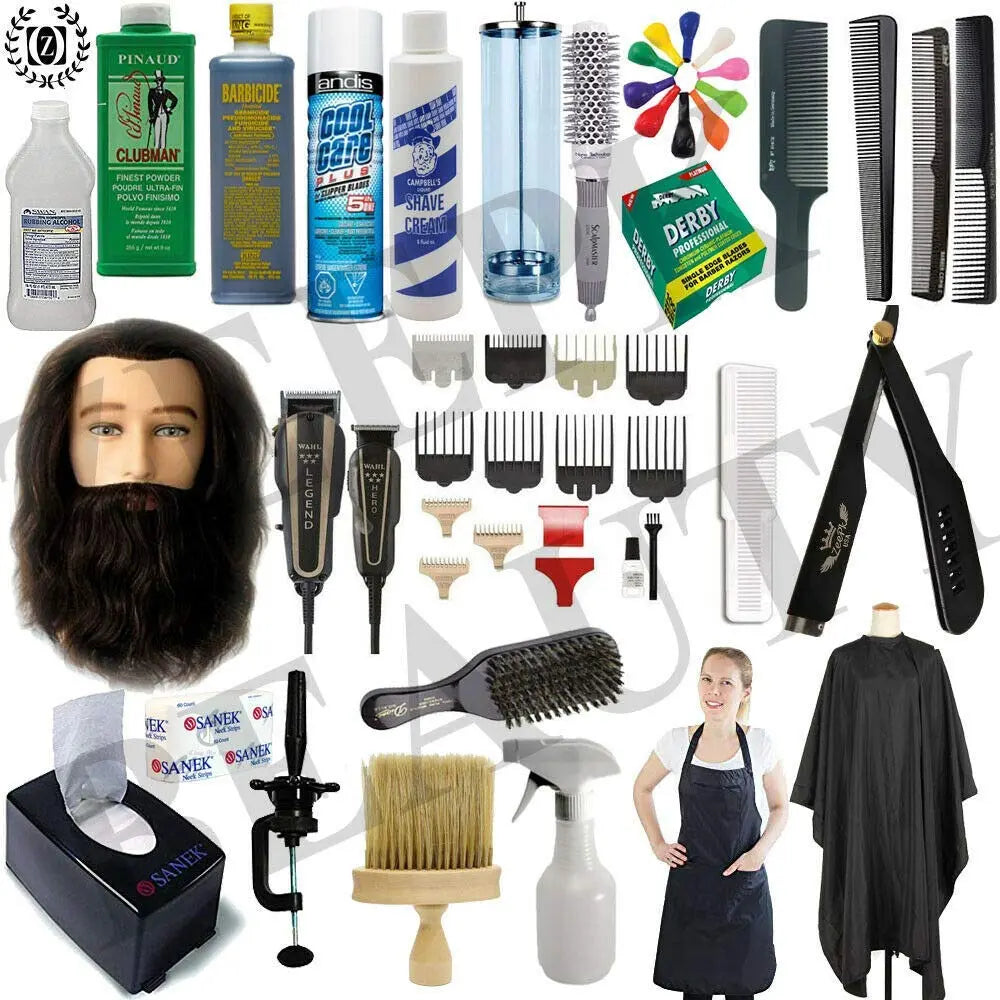 Barber School Kit Beauty School Men/Male Manikin Head Beard Wahl Clippers Practical Exam Approved freeshipping - Zeepkbeautysupply