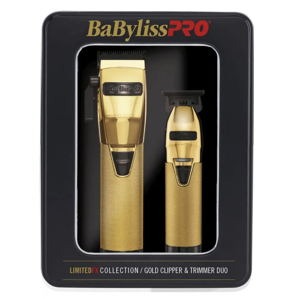 BaByliss PRO Gold & Black FX Collection Metal Outlining Trimmer & Clipper Combo freeshipping - Zeepkbeautysupply