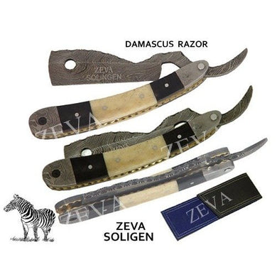 ZEVA CUSTOM HAND MADE DAMASCUS STEEL STRAIGHT RAZOR / KNIFE freeshipping - Zeepkbeautysupply